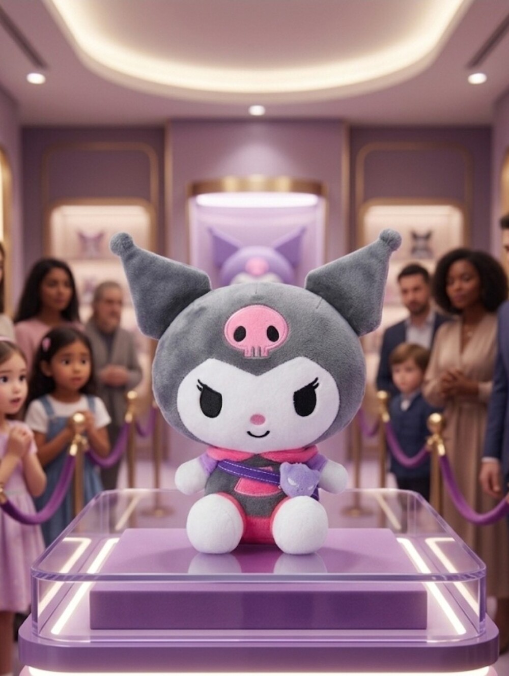 Sanrio Kuromi Plush Toy Pink Purple Gray Black